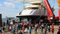 Rear view of Nassima superyacht - Photo courtesy of Olivier van Meer